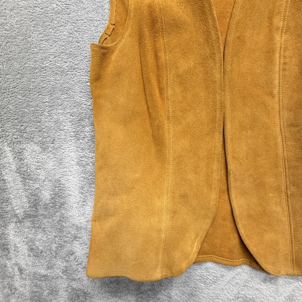 Vintage Jorgens Leather Design Vest Womens Small Brown Suede Unlined - Picture 2 of 15